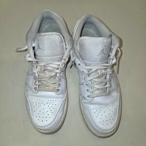 Nike Air Jordan 1 Low in a triple white colorway sz 8.5